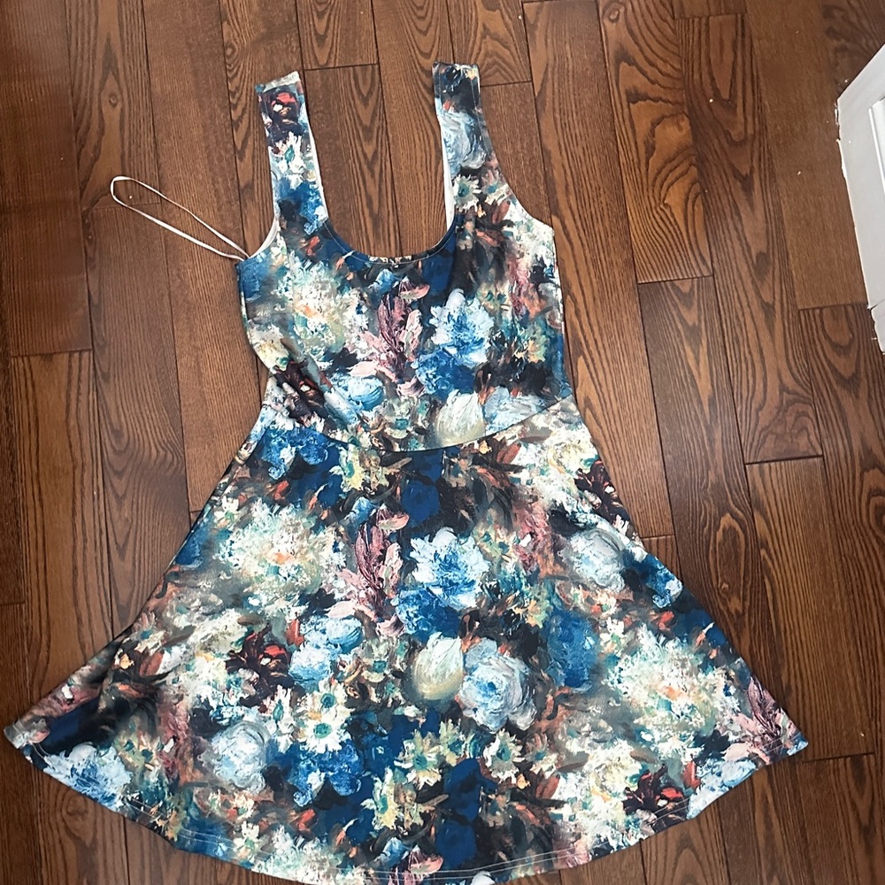 ANGL women’s Floral Dress - Blue and Cream